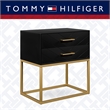 Tommy Hilfiger Ellias Bedside Table Black and Gold