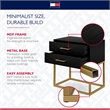Tommy Hilfiger Ellias Bedside Table Black and Gold