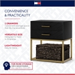 Tommy Hilfiger Ellias Bedside Table Black and Gold