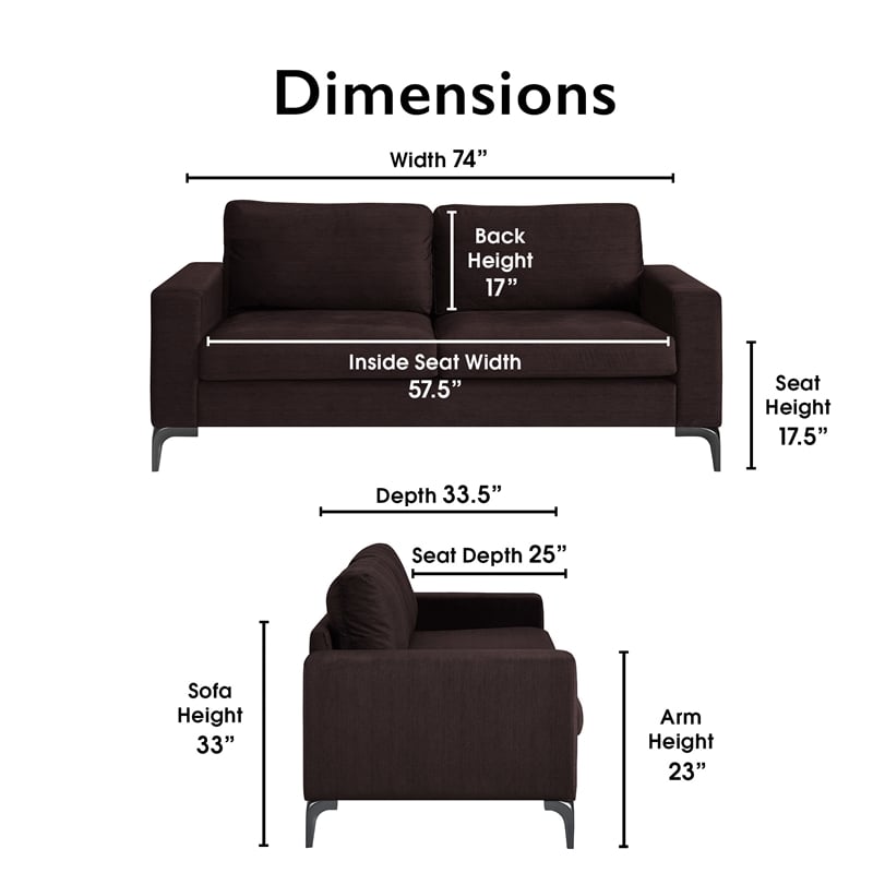 Tommy Hilfiger Austin Sofa - Chocolate Brown