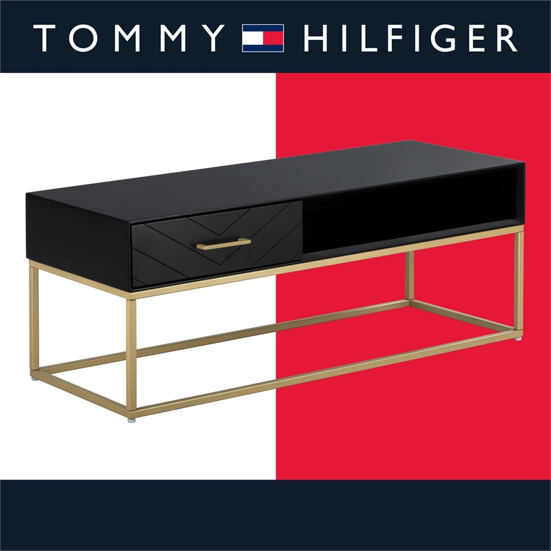 Tommy Hilfiger Ellias TV Stand Black and Gold