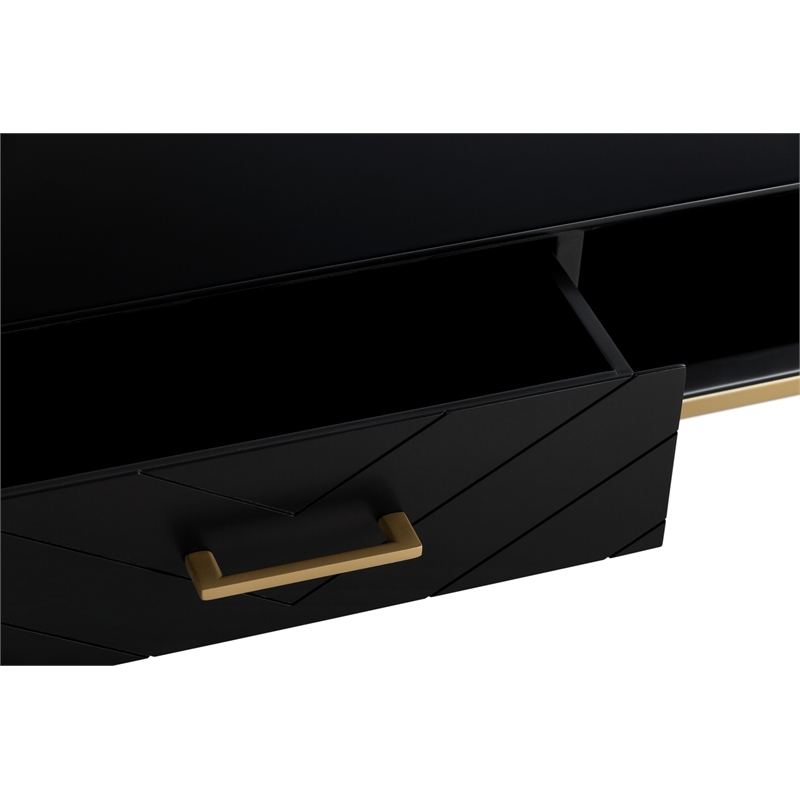 Tommy Hilfiger Ellias TV Stand Black and Gold