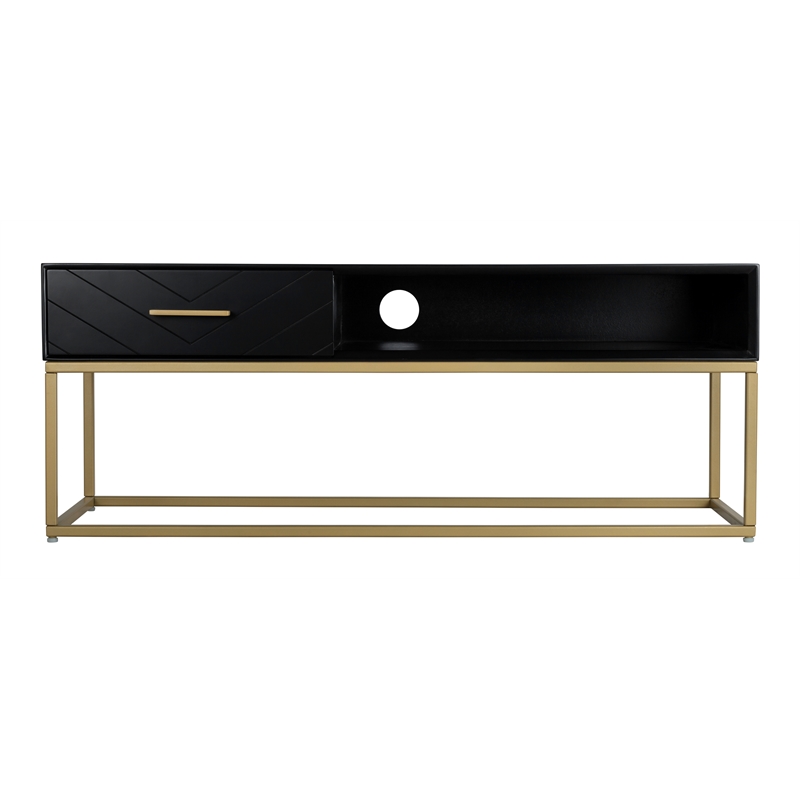 Tommy Hilfiger Ellias TV Stand Black and Gold