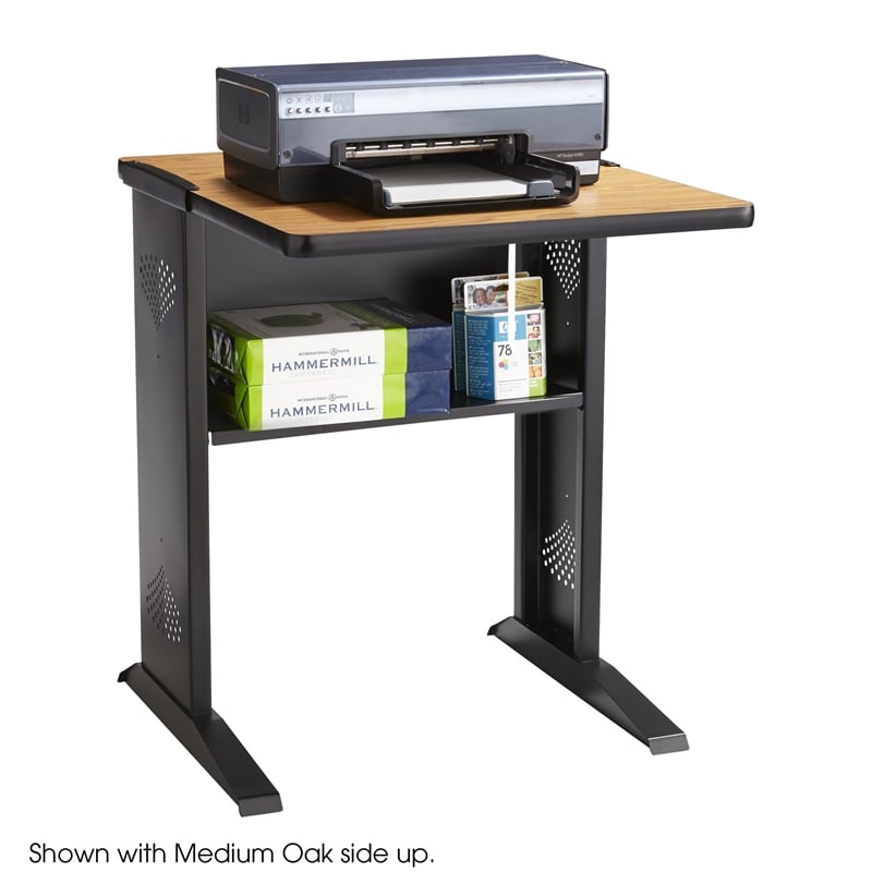 Scranton & Co Metal Medium Oak Printer Stand Rectangular Reversible 23.5