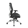 Scranton & Co Leather High Back Office Chair in Black Gunmetal