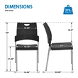 Scranton & Co Straight Leg Stacking Chair in Black (Set of 4)