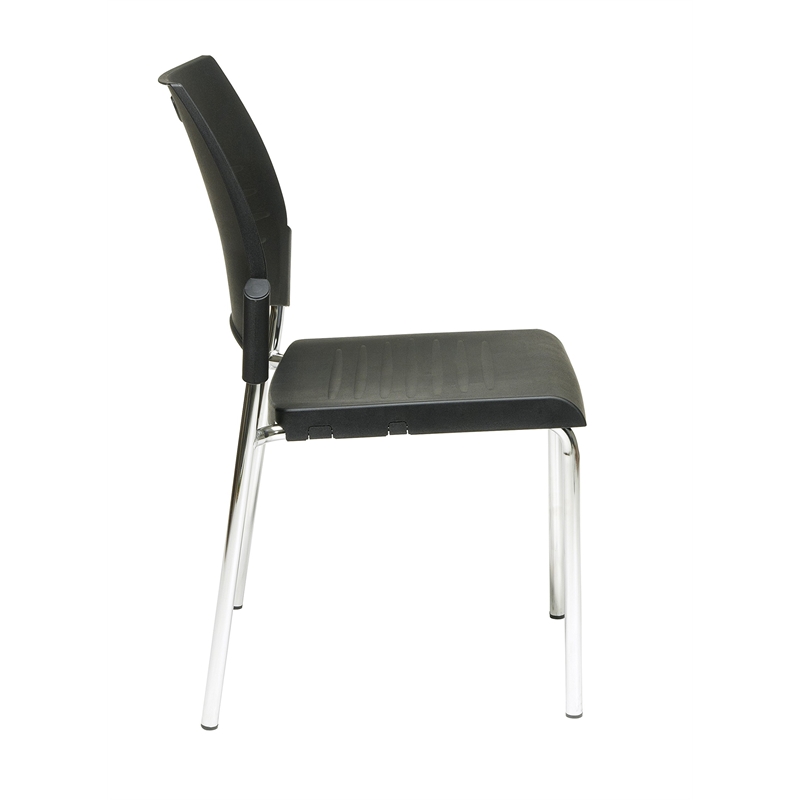 Scranton & Co Straight Leg Stacking Chair in Black (Set of 4)