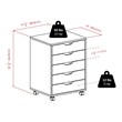 Scranton & Co 5-Drawer Modern Wood Mobile File Cabinet in White