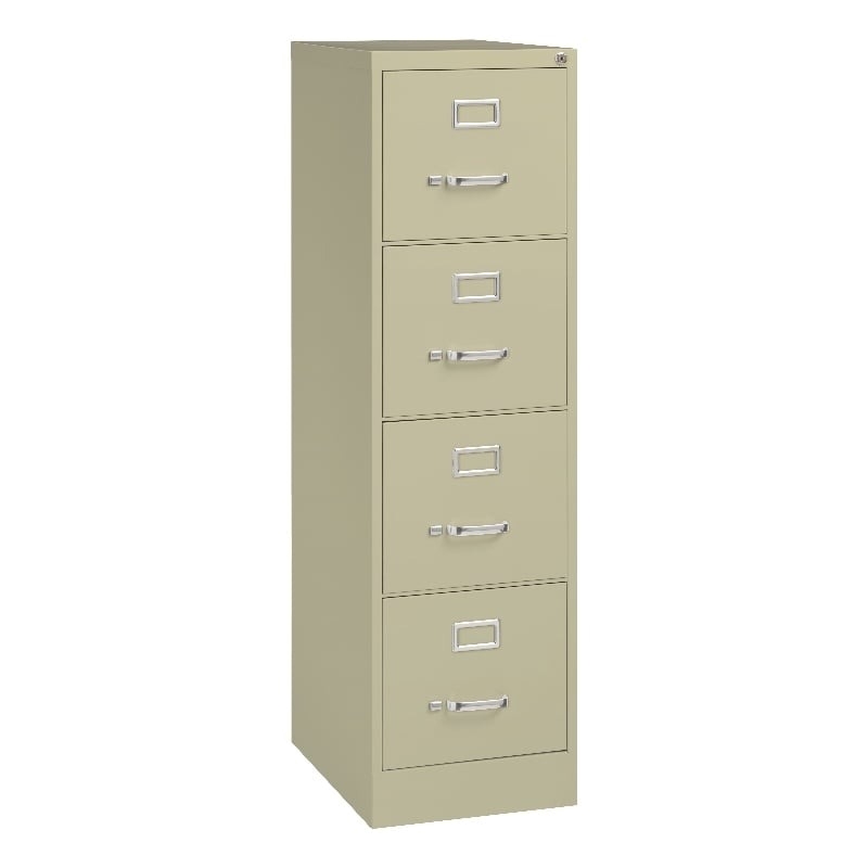 Scranton & Co Aluminum Beige Filing Cabinet Vertical Lockable 4-Drawer 22