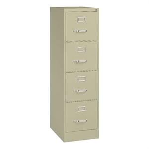 Scranton & Co Aluminum Beige Filing Cabinet Vertical Lockable 4-Drawer 22&quotD x 15&quotW x 52&quotH Assembled
