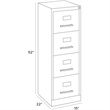 Scranton & Co Aluminum Beige Filing Cabinet Vertical Lockable 4-Drawer 22