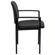 Scranton & Co Faux Leather Black Side Guest Chair with Arms 33.25