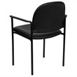 Scranton & Co Faux Leather Black Side Guest Chair with Arms 33.25