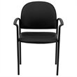 Scranton & Co Faux Leather Black Side Guest Chair with Arms 33.25