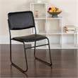 Scranton & Co Faux Leather Stacking Chair with Sled Base in Black