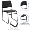 Scranton & Co Faux Leather Stacking Chair with Sled Base in Black