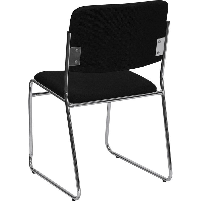Scranton & Co Stacking Chair with Silver Sled Base in Black