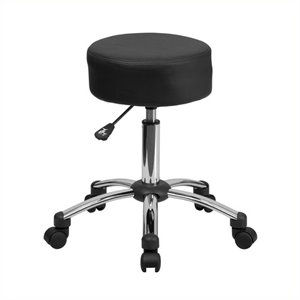 Scranton & Co Faux Leather Adjustable Ergonomic Stool in Black