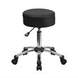 Scranton & Co Faux Leather Adjustable Ergonomic Stool in Black