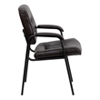 Scranton & Co Leather Guest Chair with Black Frame in Brown