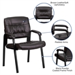 Scranton & Co Leather Guest Chair with Black Frame in Brown