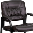 Scranton & Co Leather Guest Chair with Black Frame in Brown