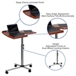 Scranton & Co Adjustable Mobile Laptop Table in Cherry