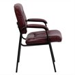 Scranton & Co Leather Guest Chair with Black Frame in Burgundy