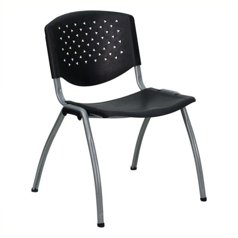 Scranton & Co Polypropylene Stacking Chair in Black