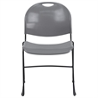 Scranton & Co Stacking Chair with Black Frame in Gray