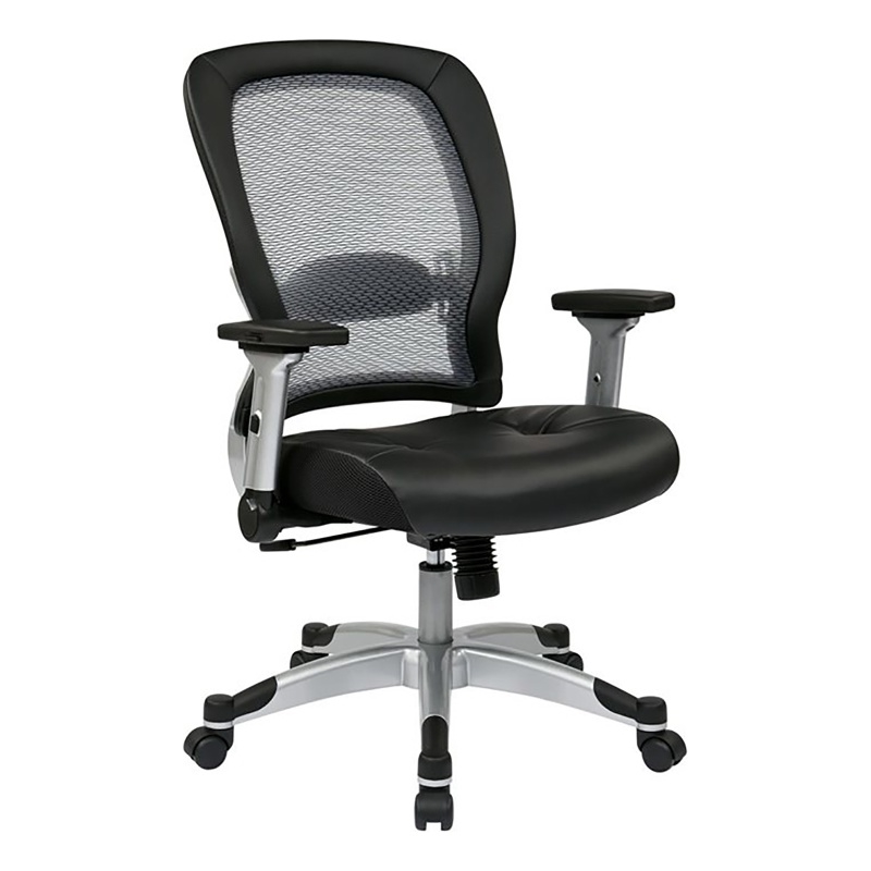 Scranton & Co Contemporary Fabric Adjustable Air Grid Back Office Chair in Gray