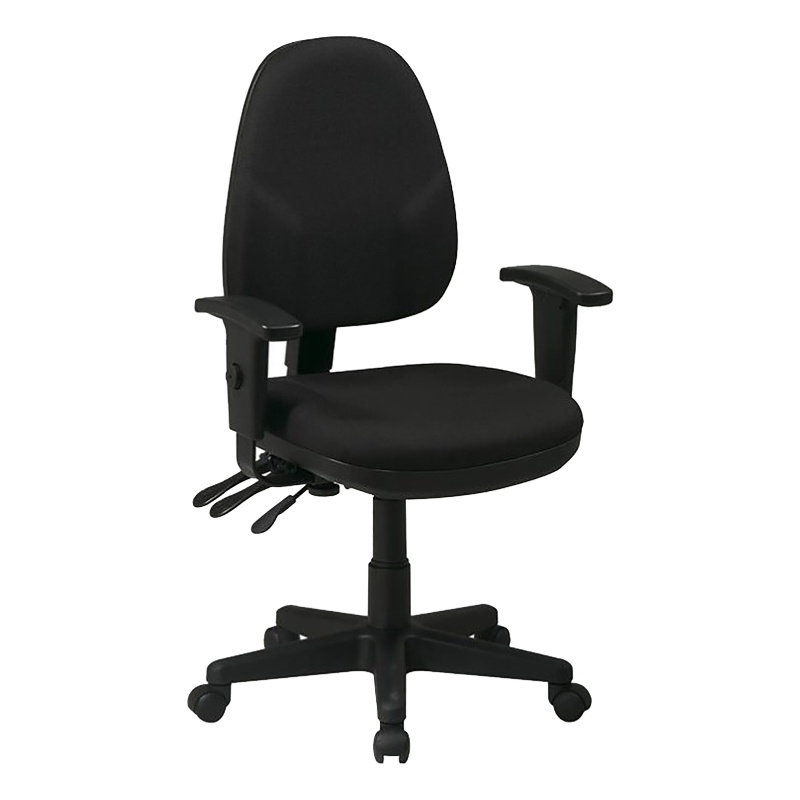 Scranton & Co Contemporary Fabric Dual Function Ergonomic Office Chair in Black