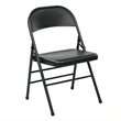 Scranton & Co Folding Chair with Metal Seat and Back in Black