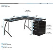 Scranton & Co Modern Wood L-Shaped Corner Desk with File Cabinet in Espresso