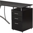 Scranton & Co Modern Wood L-Shaped Corner Desk with File Cabinet in Espresso