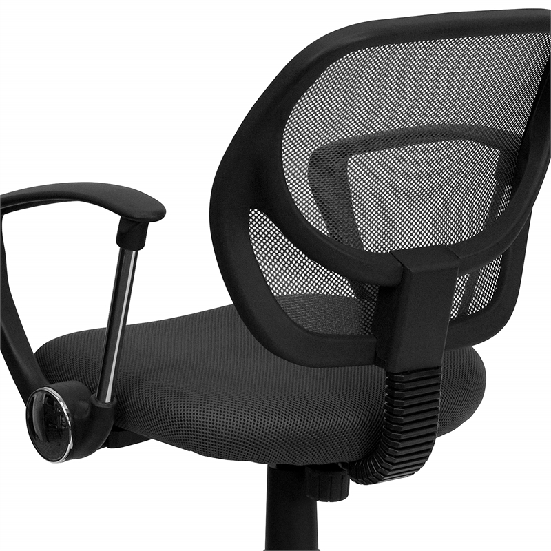 Scranton & Co Mid-Back Mesh Office Chair with Arms in Gray