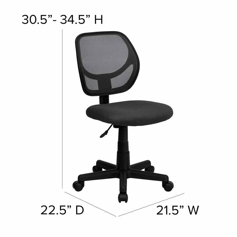 Scranton & Co Mesh Fabric Mid-Back Task and Office Chair in Gray