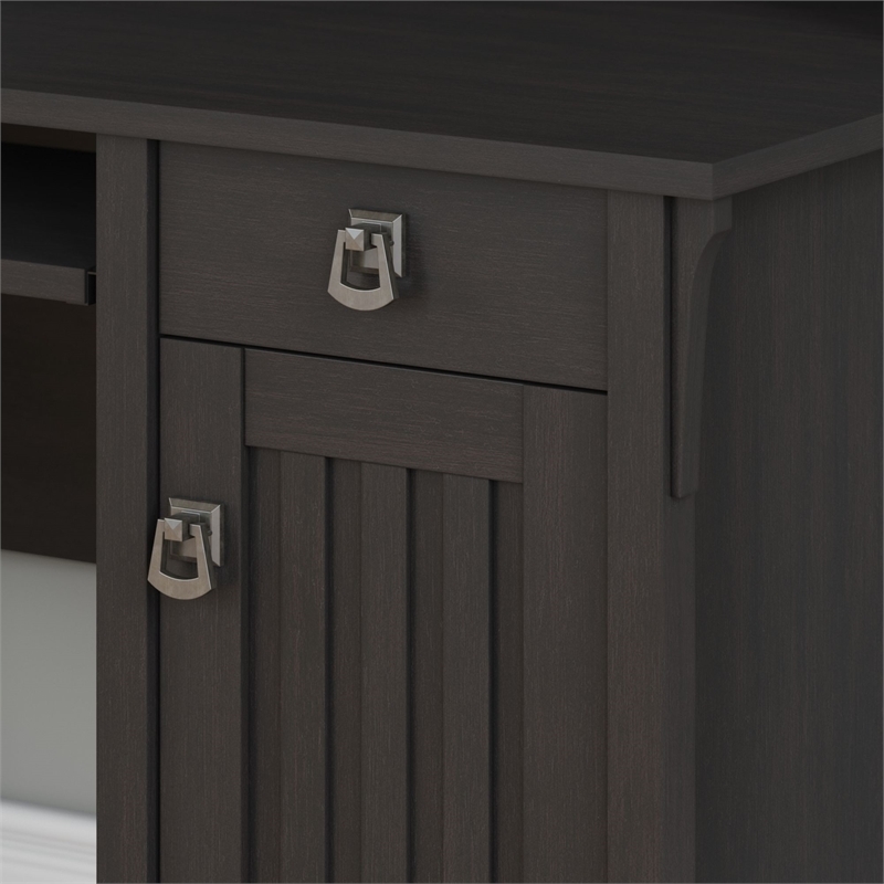 Scranton & Co Contemporary Engineered Wood Mission Desk with Hutch in Black