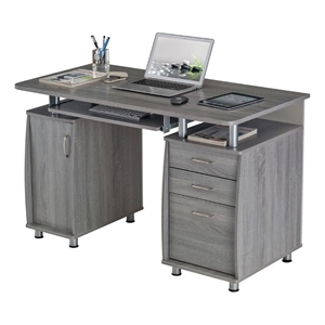 Scranton & Co Contemporary MDF Wood Small Computer Desk in Gray