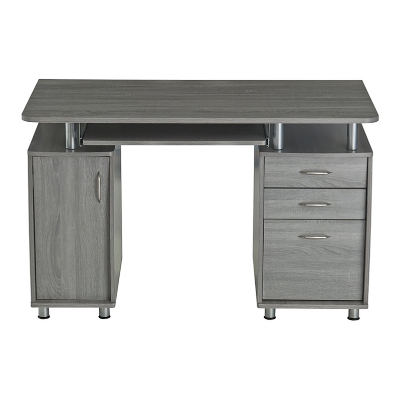 Scranton & Co Contemporary MDF Wood Small Computer Desk in Gray