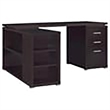 Scranton & Co Contemporary Wood L Shaped Writing Desk in Cappuccino