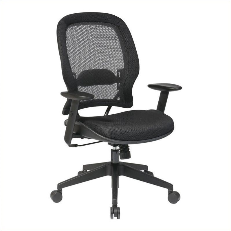 Scranton & Co Back and Mesh Seat Office Chair in Black