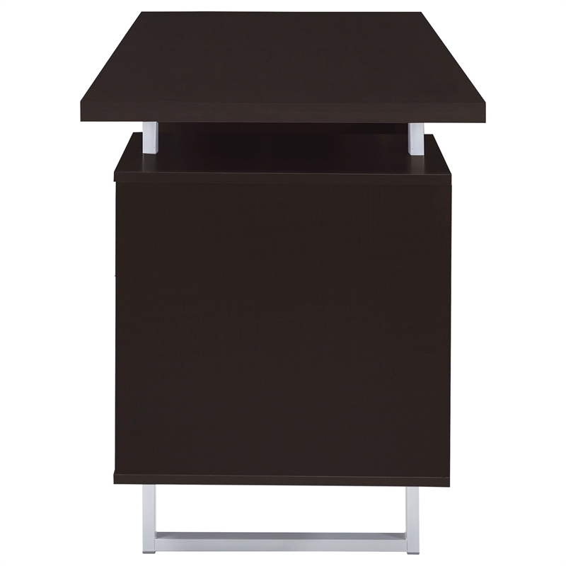 Scranton and Co Engineered Veneer Cappuccino and Silver Writing Desk Rectangular 60