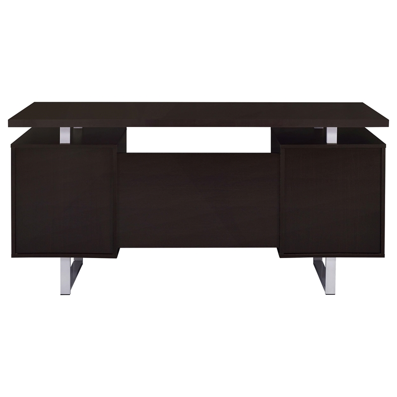 Scranton and Co Engineered Veneer Cappuccino and Silver Writing Desk Rectangular 60