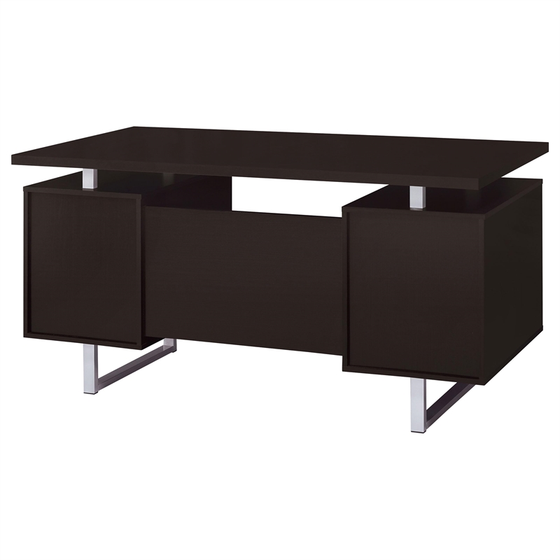 Scranton and Co Engineered Veneer Cappuccino and Silver Writing Desk Rectangular 60