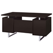 Scranton and Co Engineered Veneer Cappuccino and Silver Writing Desk Rectangular 60
