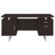 Scranton and Co Engineered Veneer Cappuccino and Silver Writing Desk Rectangular 60