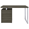 Scranton & Co 3-Drawer Contemporary Wood Office Desk in Weathered Gray/Silver