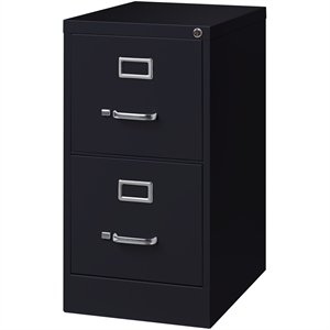 Scranton & Co 22&quot 2-Drawer Metal Letter Width Vertical Filing Cabinet in Black
