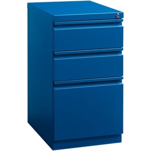 Scranton & Co Steel Blue Filing Cabinet Mobile Rectangular Lockable 27.75&quot Assembled